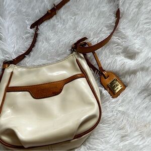 Dooney & Bourke Mini Margot Ivory Patent Crossbody Bag